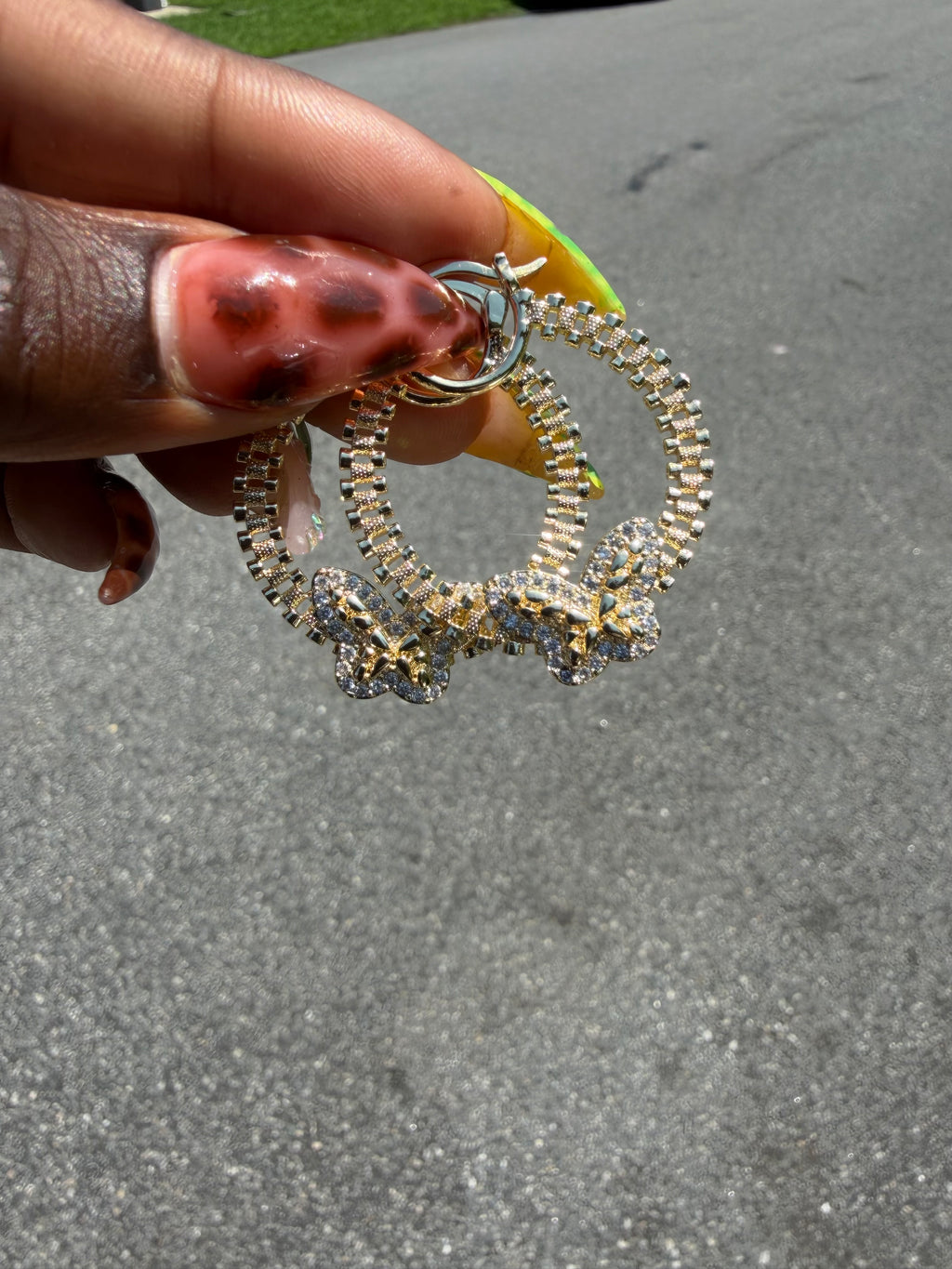 Butterfly Bling Hoops
