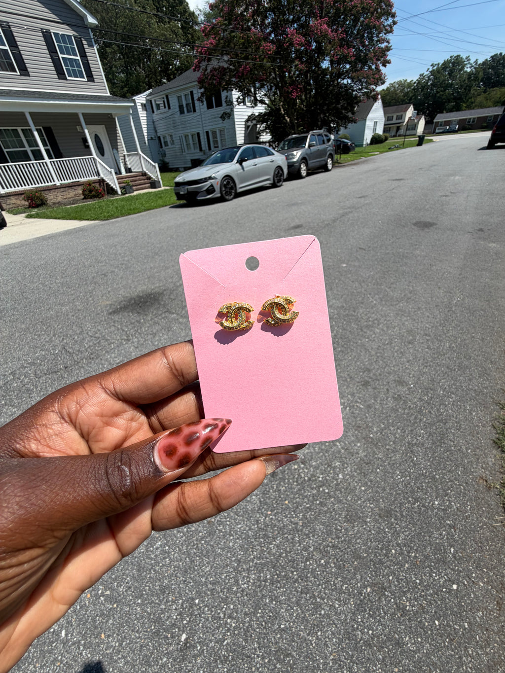 Double-C Stud Earrings