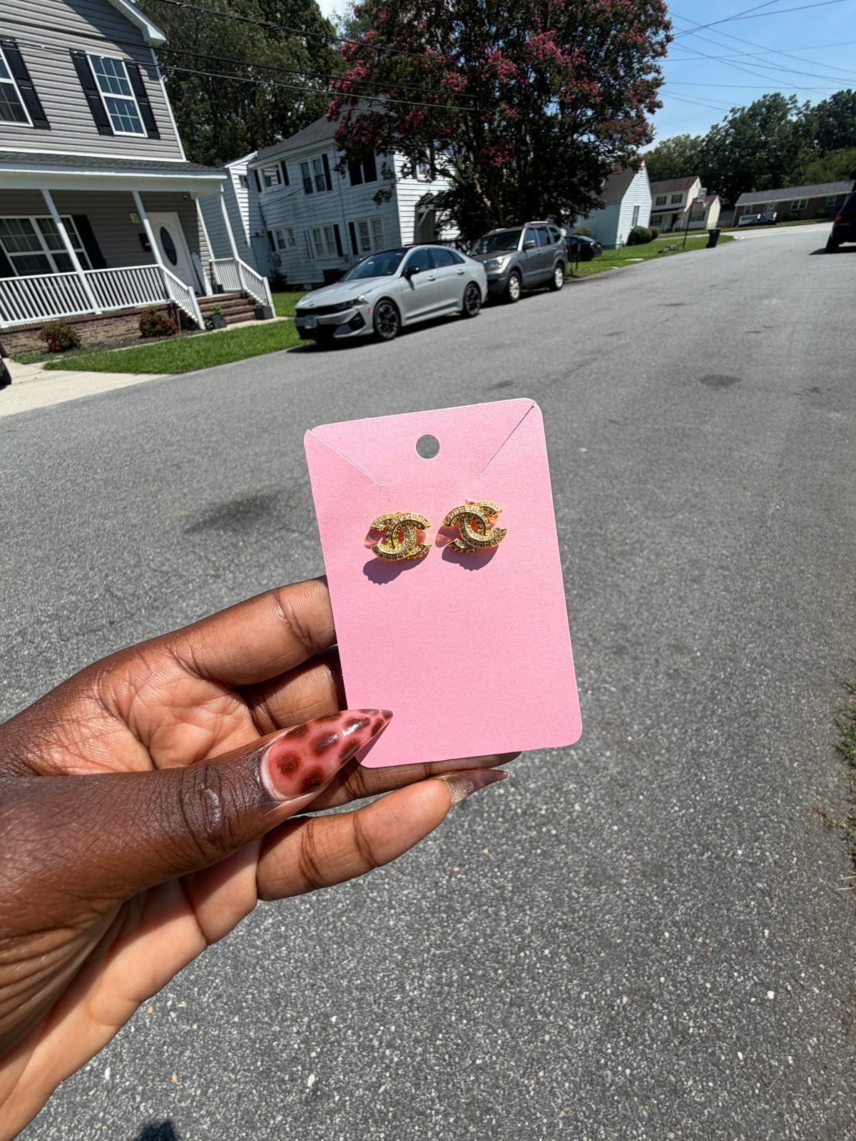 Double-C Stud Earrings