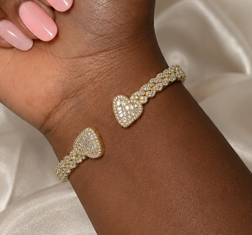 Gold Heart Bracelet Cuff